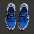 Blue High Top Casual Sneakers Featuring Star Pattern THE DESIGN Label And White Soles