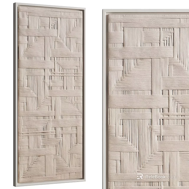 Modern Woven Texture Wall Panels With Intricate Geometric Pattern Design 3d model