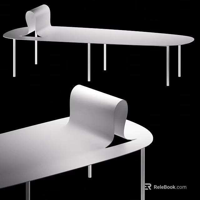 Sleek Modern Lounge Chair With Curved Metallic Seat And Thin Metal Legs Design 3d model 