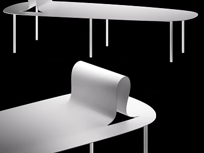 Sleek Modern Lounge Chair With Curved Metallic Seat And Thin Metal Legs Design 3d model