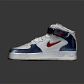 Stylish High Top Nike Swoosh Sneakers With White Blue Red Colorway And Velcro Strap Design