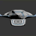 Futuristic Streamlined White Vehicle With Blue Accents And Smooth Surface Design