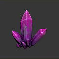 Vibrant Purple Geometric Crystal Cluster Isolated on Dark Background with Reflective Surface