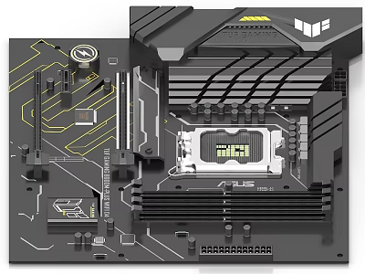 High Quality Industrial Equipment Motherboard With Electronic Components And Circuit Layout 3d model