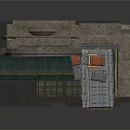 Industrial Mechanical Equipment With Large Circular Device Metal Platform And Stacked Crates