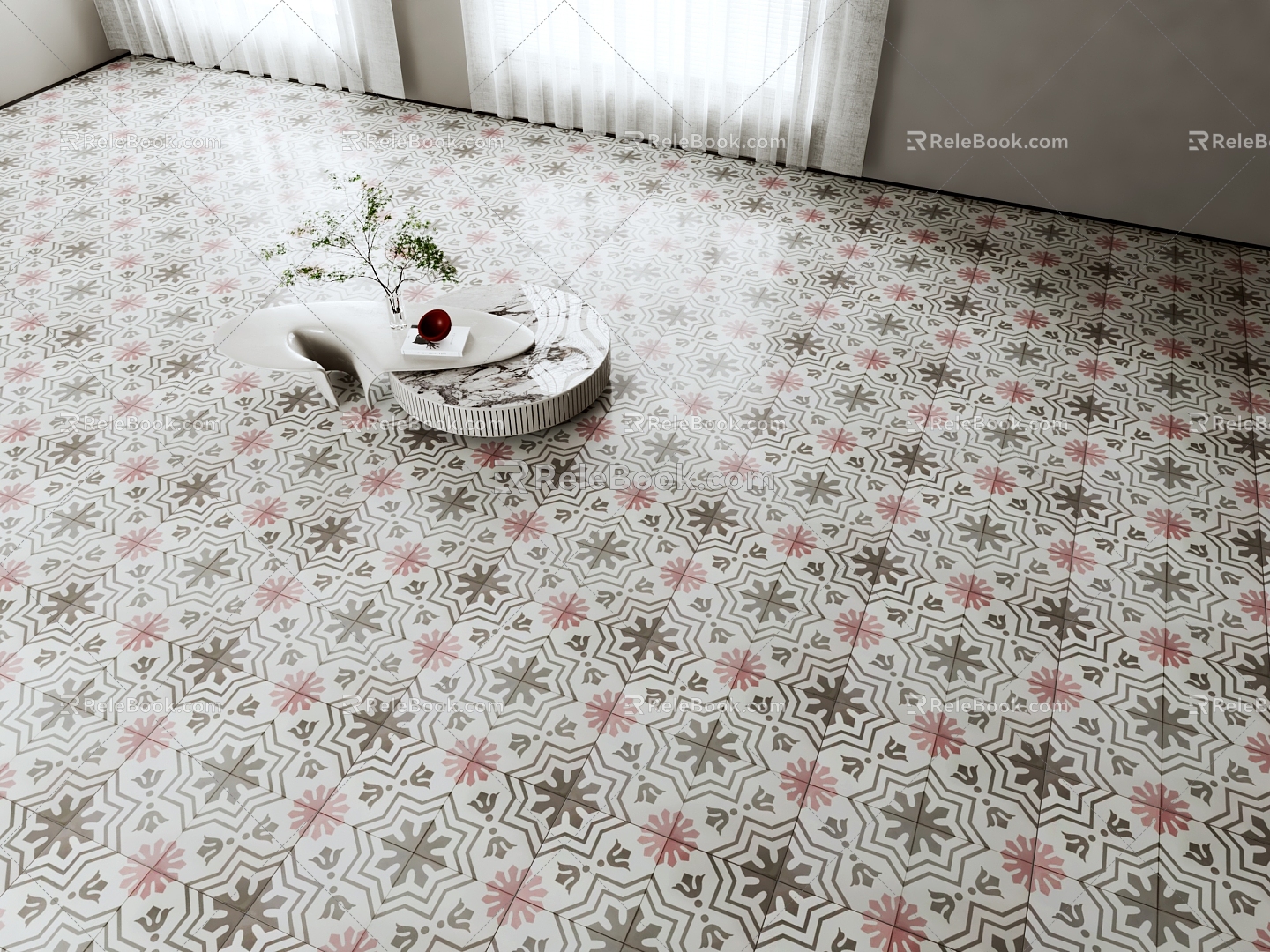 Antique Tile Vintage Tile Toilet Tile 3d model