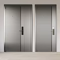 Modern Security Doors With Wood Grain Marble Texture And Solid Color Panels 3d model