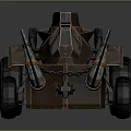 Modified Combat Vehicle Weapon With Mechanical Claw And Red Fuel Tank