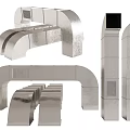 Metal Duct Components Including Elbows Straight Sections and Structural Parts for Industrial Use