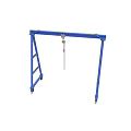 Blue Mobile Gantry Crane With Pulley System And Lifting Chain