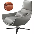 Gray Leather Modern Office Chair With Comfortable Cushion And Swivel Base Design