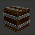 Wooden Storage Box With Metal Strips For Home Living Daily Use