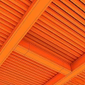 Wooden Ceiling With Beam And Slat Structure 3d model