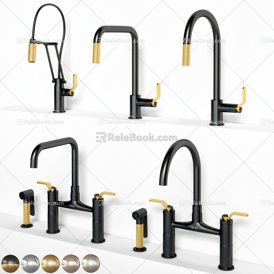 Light luxury faucet hardware component faucet 3d model