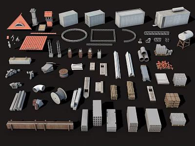 Modern cement site 3d model