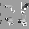 Modern Surveillance Camera Monitoring Equipment Infrared Camera Security Monitoring Probe 3d model