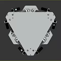 Precision Hexapod Mechanical Platform With Robotic Legs And Industrial Structure