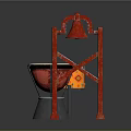 Colorful Drums and Red Easel on Dark Background as Musical Instruments and Art Supplies