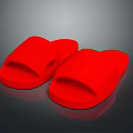 Bright Red Indoor Slippers With Soft Sole And Comfortable Design For Home Use