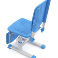 School Classroom Blue Student Desks And Chairs With Storage And Adjustable Features 3d model