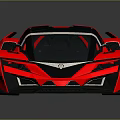 Red Sports Car With Sleek Aerodynamic Design Black Roof And Reflective Wheels