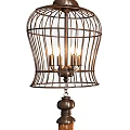 Elegant Vintage Birdcage Shaped Chandeliers with Metal Frame and Hanging Tassels