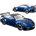 Two Blue Sports Cars With Rear Spoiler And Sleek Exterior Design