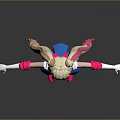 Game Movie Character With Blonde Twin Ponytails Blue White Sailor Uniform Pink Boots Red Bow