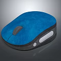 Blue Textured Computer Mouse With Scroll Wheel Ergonomic Design And Gray Base