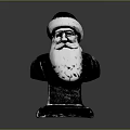Game and Movie Character Santa Claus Bust Sculpture With White Beard Black Hat And Base