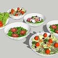 Modern Food Vegetable Salad 3d model