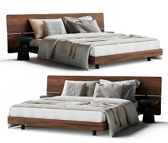 Quiet Double Bed 3d model