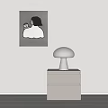 Bedside Table Lamp Hanging Picture 3d model