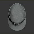 Stylish Light Blue Fabric Hat With Decorative Buttons And Emblem Detail Design