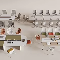 Conference tables and chairs 3d model