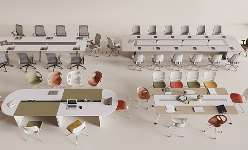 Conference tables and chairs 3d model