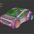 Futuristic 3D Concept Car With Transparent Roof And Silver Sleek Body Design