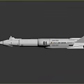 White Jet Fighter Model On Gray Reflective Background Surface