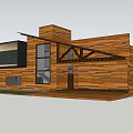 Modern Single Family Villa With Wooden Exterior Large Glass Windows Terrace And Mountain Views