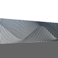 Modern Metallic Striped Background Wall With Reflective Surface And Architectural Design