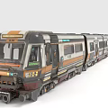 Modern City Commuter Train With Multiple Carriages Large Front Windows And Brown Black Exterior