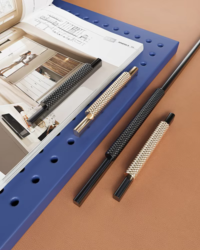 Modern Decorative Furniture Handles With Textured Metal Design For Cabinets And Drawers 3d model