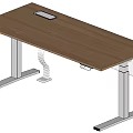 Modern Office Desk With Wooden Top And Metal Legs For Workspace