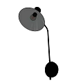 Modern Black Wall Lamp With Curved Arm And Conical Shade For Interior Lighting Decor