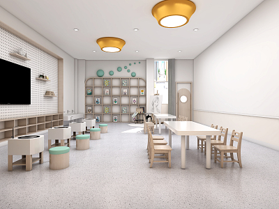 Modern Kindergarten Art Room 3d model