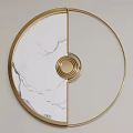 Modern Wall Decor With Circular Marble Elements And Geometric Metal Frames 3d model