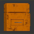 Weapon Classic Crate Orange Storage Container With Tech Inspired Digital 3d model