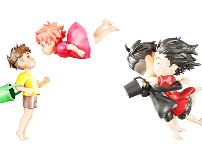 Modern toy goldfish on the cliff Ji Ponyo hand 3d model Modern toy goldfish on the cliff Ji Ponyo hand 3d model