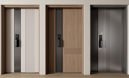 Modern password door, mother and child door, single door 3d model