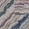 Square Area Rug With Wavy Striped Multicolor Design For Modern Interior Spaces